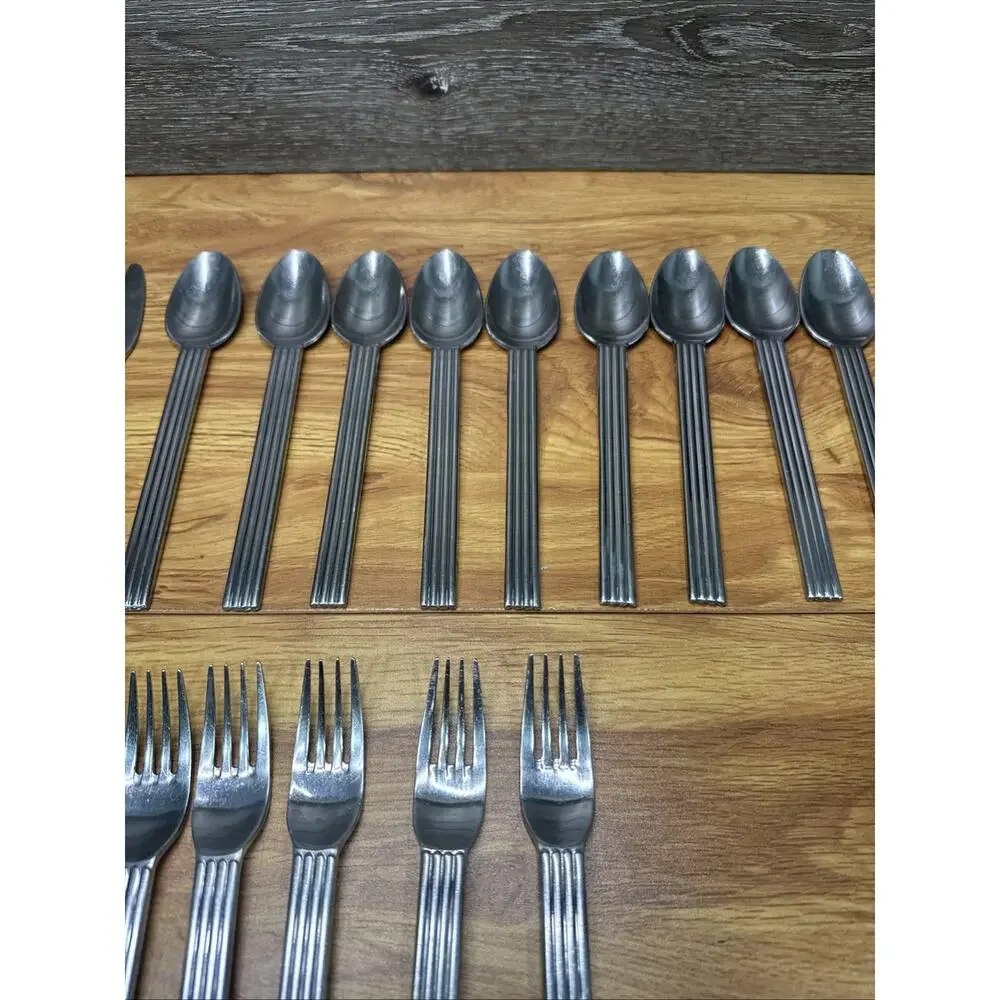 Vintage 1990s IKEA STRATEG Flatware Ribbed Ehlen Johansson Lot Of 20